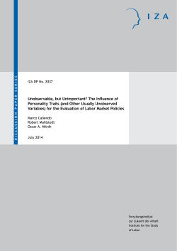Unobservable, but Unimportant? The Influence of Personality Traits