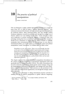 The Practice of Political Manipulation.