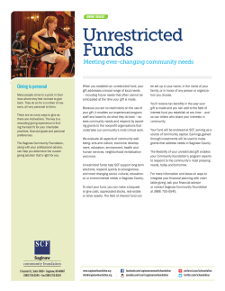 Unrestricted Funds - Saginaw Community Foundation