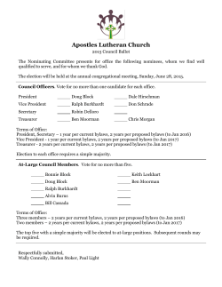 Church Ballot Sample - Apostles Lutheran Website