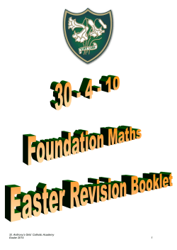 DAY 1 - St. Anthony`s Girls` Catholic Academy