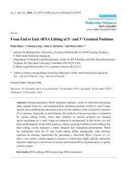 From End to End: tRNA Editing at 5`- and 3`-Terminal Positions