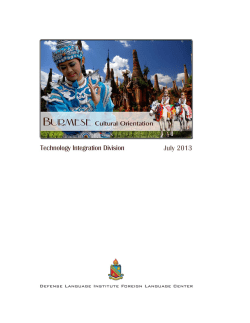 BURMESE Cultural Orientation