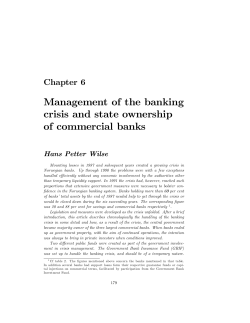 Chapter 6: Management of the banking crisis and