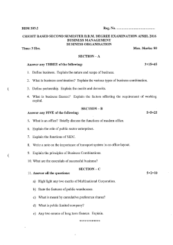 Business Organisation