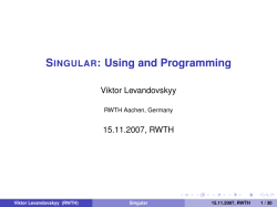 Singular - RWTH