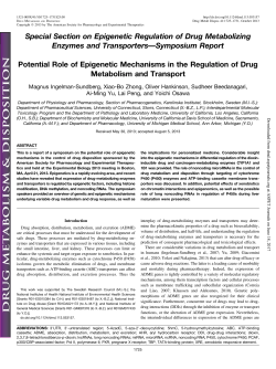 Potential Role of Epigenetic Mechanisms in the Regulation of Drug