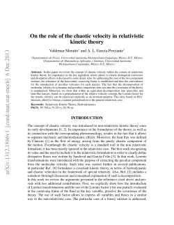 On the role of the chaotic velocity in relativistic kinetic theory