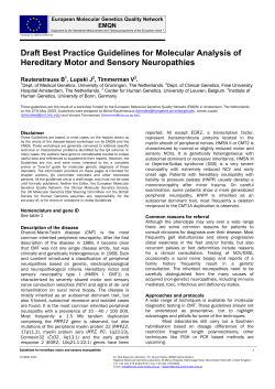 Draft Best Practice Guidelines for Molecular Analysis of
