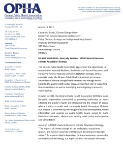 MNRF Natural Resource Climate Adaptation Strategy