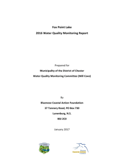 Fox Point Lake Water Quality Report 2015