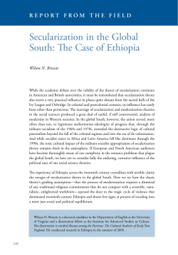 Secularization in the Global South: The Case of Ethiopia
