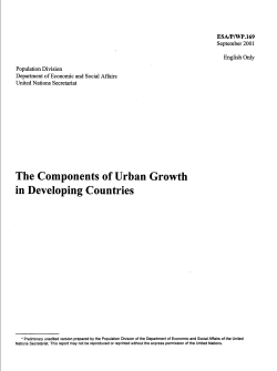 The Components of Urban Growth in Developing Countries