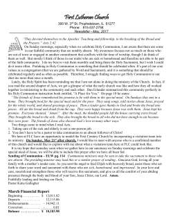 May 2017 Newsletter - First Lutheran Church