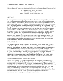 Effect of Physical Processes on Radionuclide Release from Partially