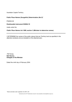 Australian Capital Territory Public Place Names (Gungahlin