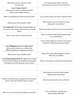 How many of your memory verses can you say? If we were going to