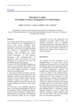 Mesenteric Lymph: The Bridge to Future Management of Critical