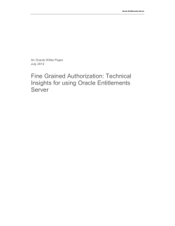 Technical Insights for using Oracle Entitlements Server