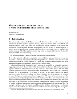 a note on emphatic free choice uses - Maria Aloni
