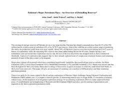 Pakistan`s Major Petroleum Plays