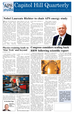 Capitol Hill Quarterly - American Physical Society