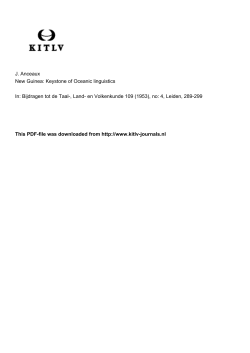 J. Anceaux New Guinea: Keystone of Oceanic linguistics In