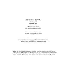 Meher Baba Journal, Vol. 1, No. 2