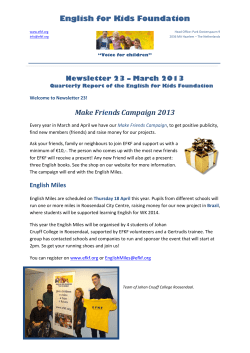 Newsletter 23 &ndash; March 2013 - English for Kids Foundation