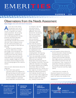 Observations from the Needs Assessment