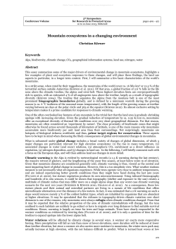 Mountain ecosystems in a changing environment