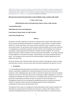Microstructure-based characterisation of permeability using a