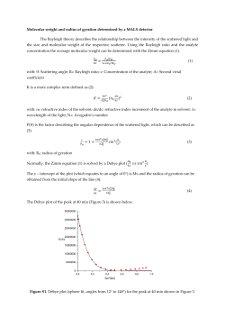 Molecular weight and radius of gyration determined by a MALS