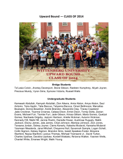 Upward Bound — CLASS OF 2014