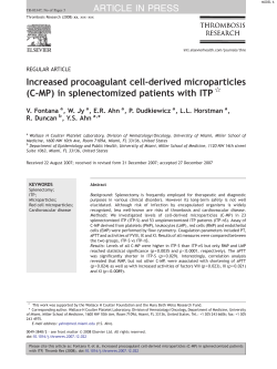 Increased procoagulant cell-derived microparticles (C
