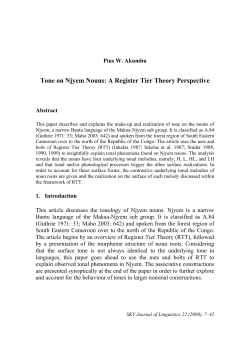 Tone on Njyem Nouns: A Register Tier Theory Perspective