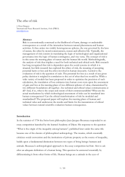 The ethos of risk - European International Studies Association