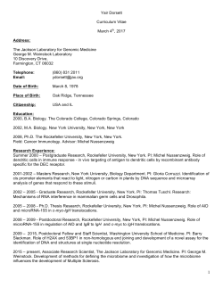 CV - The Jackson Laboratory