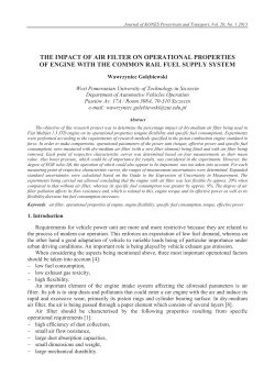 the impact of air filter on operational properties of engine with the