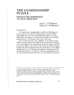 The Guardianship Puzzle: Whatever Happened to Due Process?