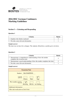2016 HSC German Continuers Marking Guidelines