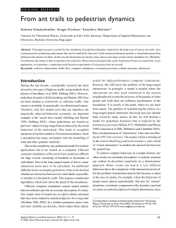 From ant trails to pedestrian dynamics