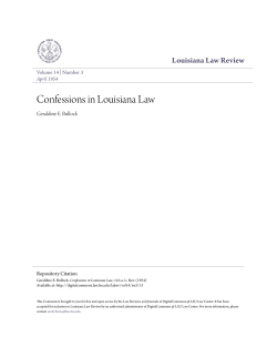 Confessions in Louisiana Law - DigitalCommons @ LSU Law Center