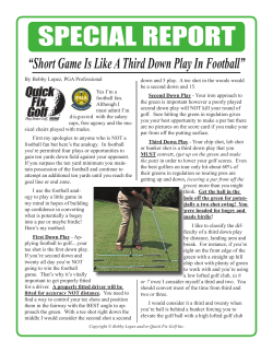 Short Game is like a third down play in football