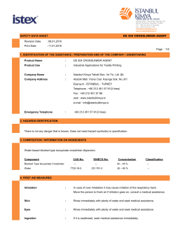 Revision Date : : : : : : : : : Move the person to fresh air if irritation goes
