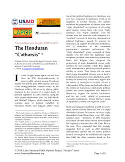 The Honduran &ldquo;Catharsis&rdquo; 1