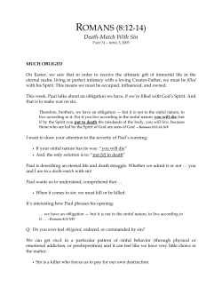 ROM ANS (8:12-14) - His Place Community Church