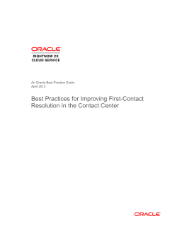 Improving First Contact Resolution