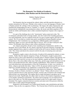 The Romantic Neo-Medieval Synthesis: Nominalism