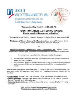 The League of Women Voters of the Morristown Area (covering